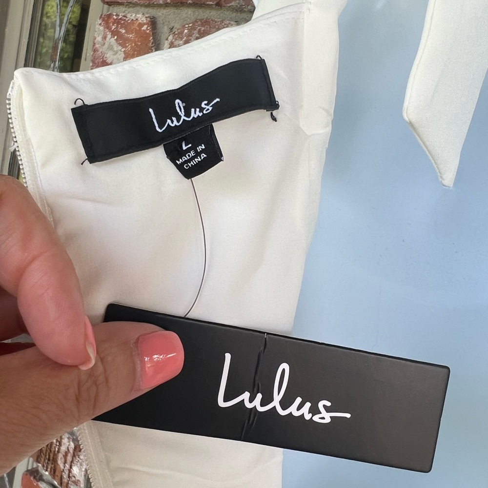 NWT Lulus off white midi dress  Size L - Picture 8 of 9